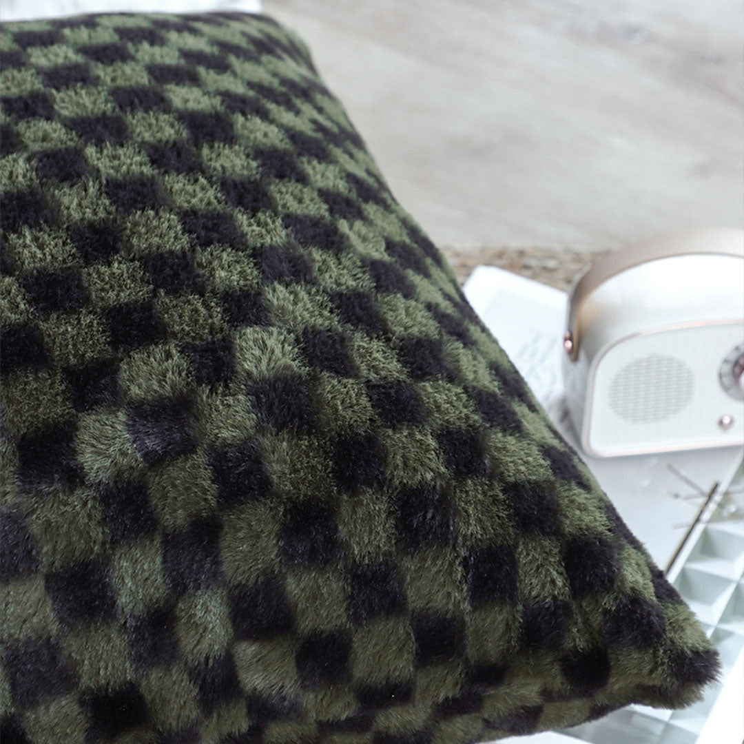 SOGA 2X 45cm Urban Light Luxury Pillow Dark Night Green Checkered Square Throw Pillow • LUZ-FrenchCushion238X2