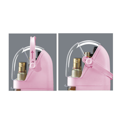 SOGA 3 Tier Pink Countertop Makeup Cosmetic Storage Organiser Skincare Holder Jewelry Storage Box with Handle • LUZ-BathC104