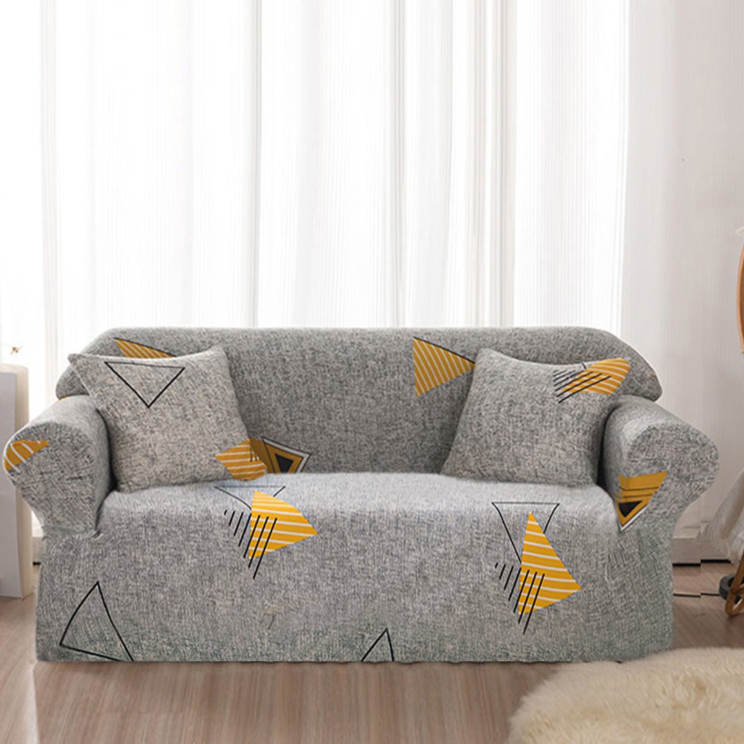 SOGA 3-Seater Geometric Print Sofa Cover Couch Protector High Stretch Lounge Slipcover Home Decor • LUZ-SofaCov215