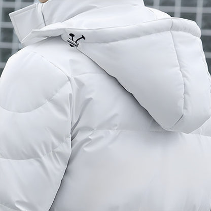 abbee White 2XL Winter Hooded Overcoat Long Jacket Stylish Lightweight Quilted Warm Puffer Coat • LUZ-DJ-659C