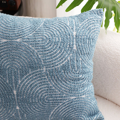 SOGA 2X 50cm Blue Throw Pillow Geometric Indoor and Outdoor Corded for Home Decor • LUZ-FrenchCushion319X2