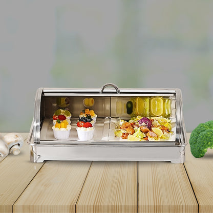 SOGA 59x38.5cm Silver Color Ceramic Serving Bowl Chafing Dish for Kitchen Essential • LUZ-ChafingDish6V13
