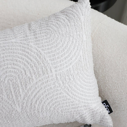 SOGA 2X 35cm Throw Pillow Off White Lumbar Embroidered Decorative Cover Stitch for Home Decor • LUZ-FrenchCushion316X2