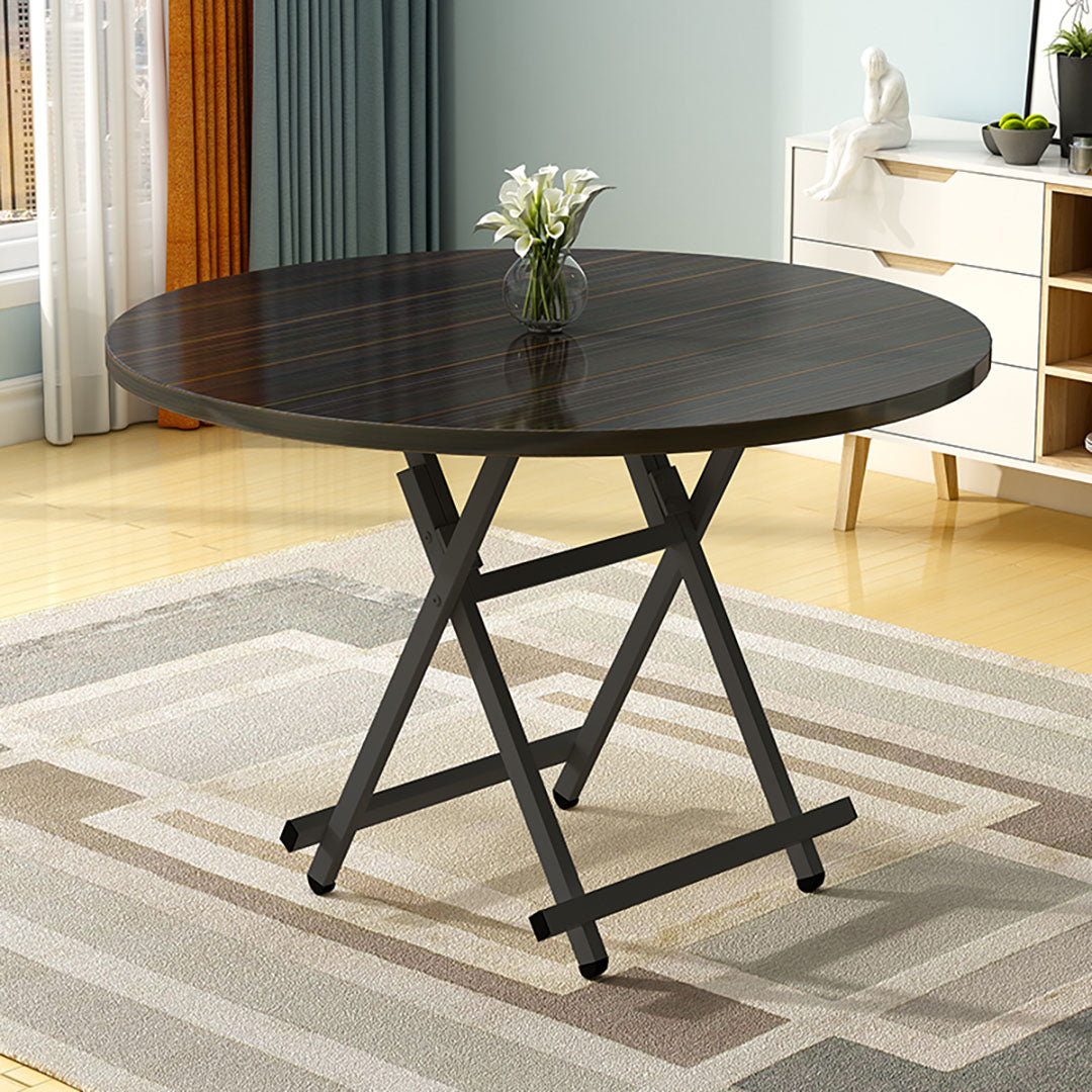 SOGA 2X Black Dining Table Portable Round Surface Space Saving Folding Desk Home Decor • LUZ-TableRD723X2