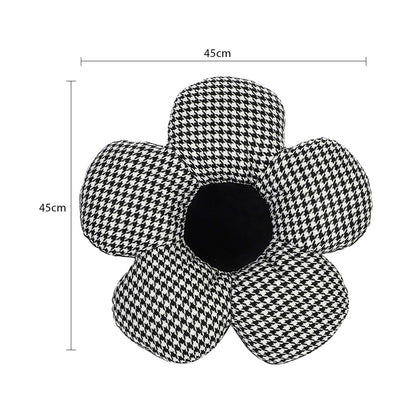 SOGA 2X Black Flower Cushion Shaped for Floor and Sitting Throw Pillow • LUZ-SCushion096X2