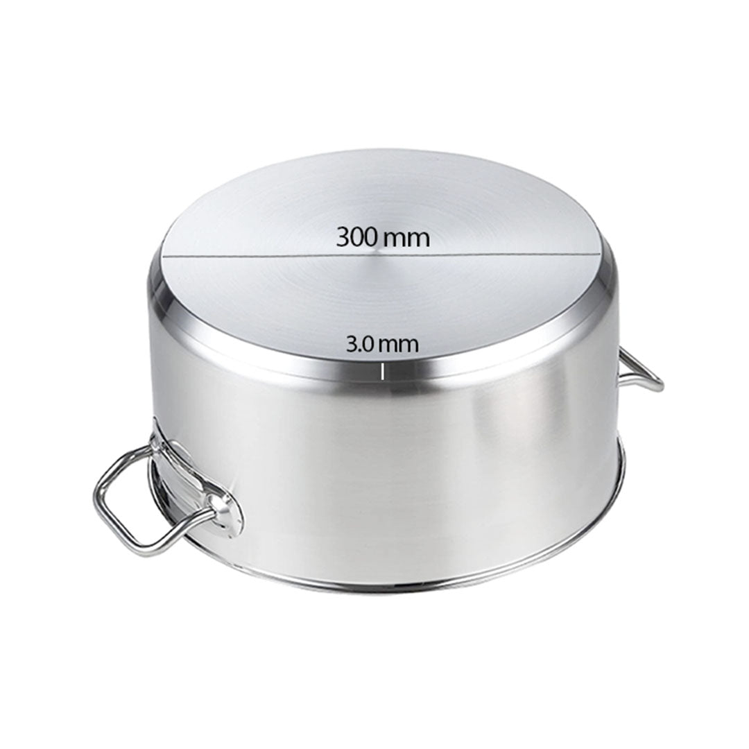 SOGA Stock Pot 14L Top Grade Thick Stainless Steel Stockpot 18/10 • LUZ-SOGAStockPot14L
