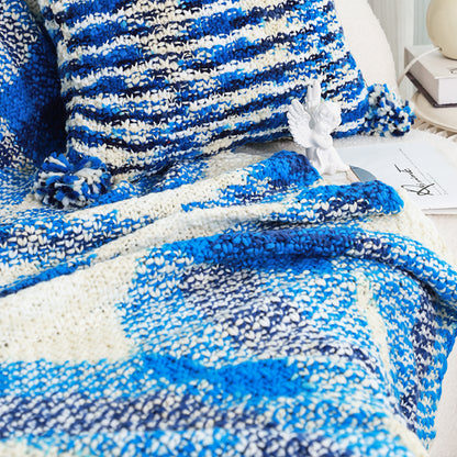 SOGA 90x200cm Throw Blanket  Blue Deep Sea Gradient Dyed Art Stylish Decorative Cozy • LUZ-Blanket937