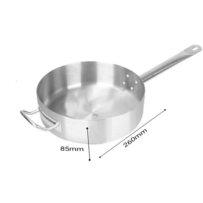SOGA 2X 26cm Stainless Steel Saucepan Sauce pan with Glass Lid and Helper Handle Triple Ply Base Cookware • LUZ-SaucePanSS422926CMX2