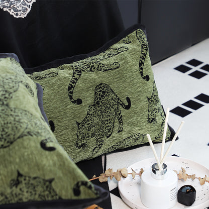SOGA 2X 30cm Throw Pillow Green Leopard Lumbar Decorative Cushion for Living Room Home Decor • LUZ-FrenchCushion298X2