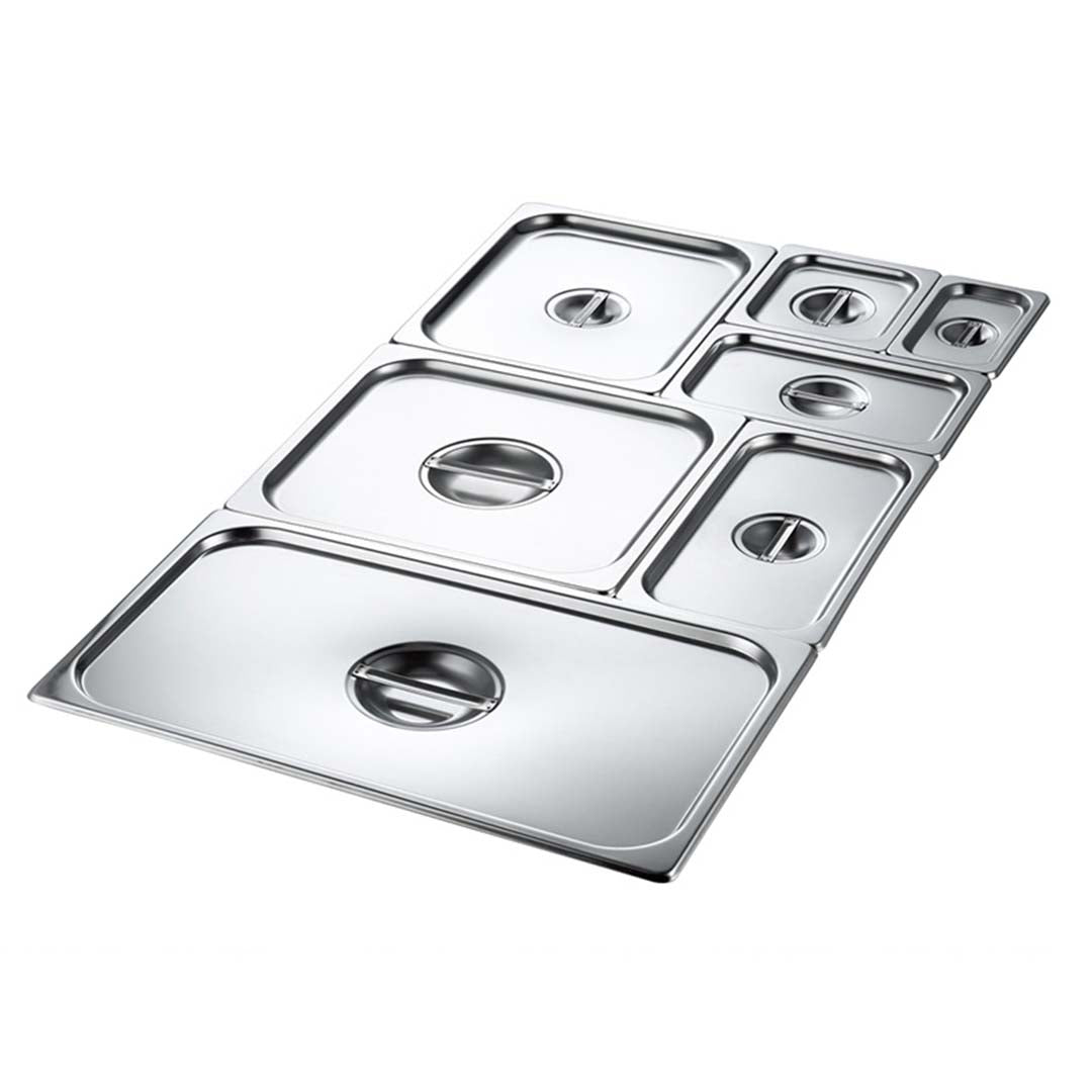SOGA 2X Gastronorm GN Pan Lid Full Size 1/1 Stainless Steel Tray Top Cover • LUZ-GP5501-JLID1F-X2