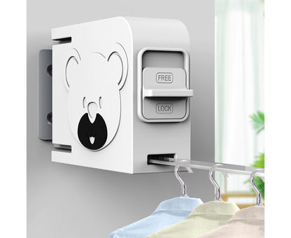 SOGA 160mm Wall-Mounted Clothes Line Dry Rack Retractable Space-Saving Foldable Hanger White • LUZ-BSLY07