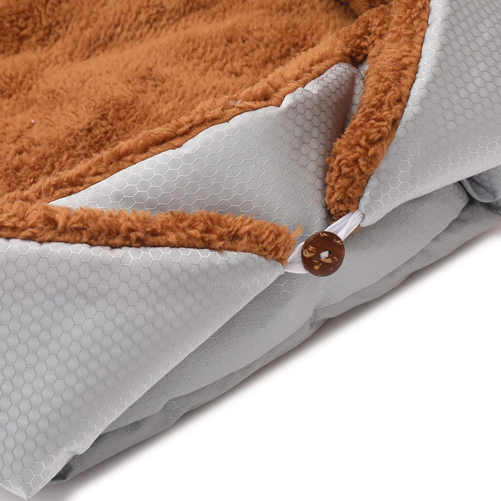 SOGA Silver Dual-purpose Cushion Nest Cat Dog Bed Warm Plush Kennel Mat Pet Home Travel Essentials • LUZ-CarPetBag04