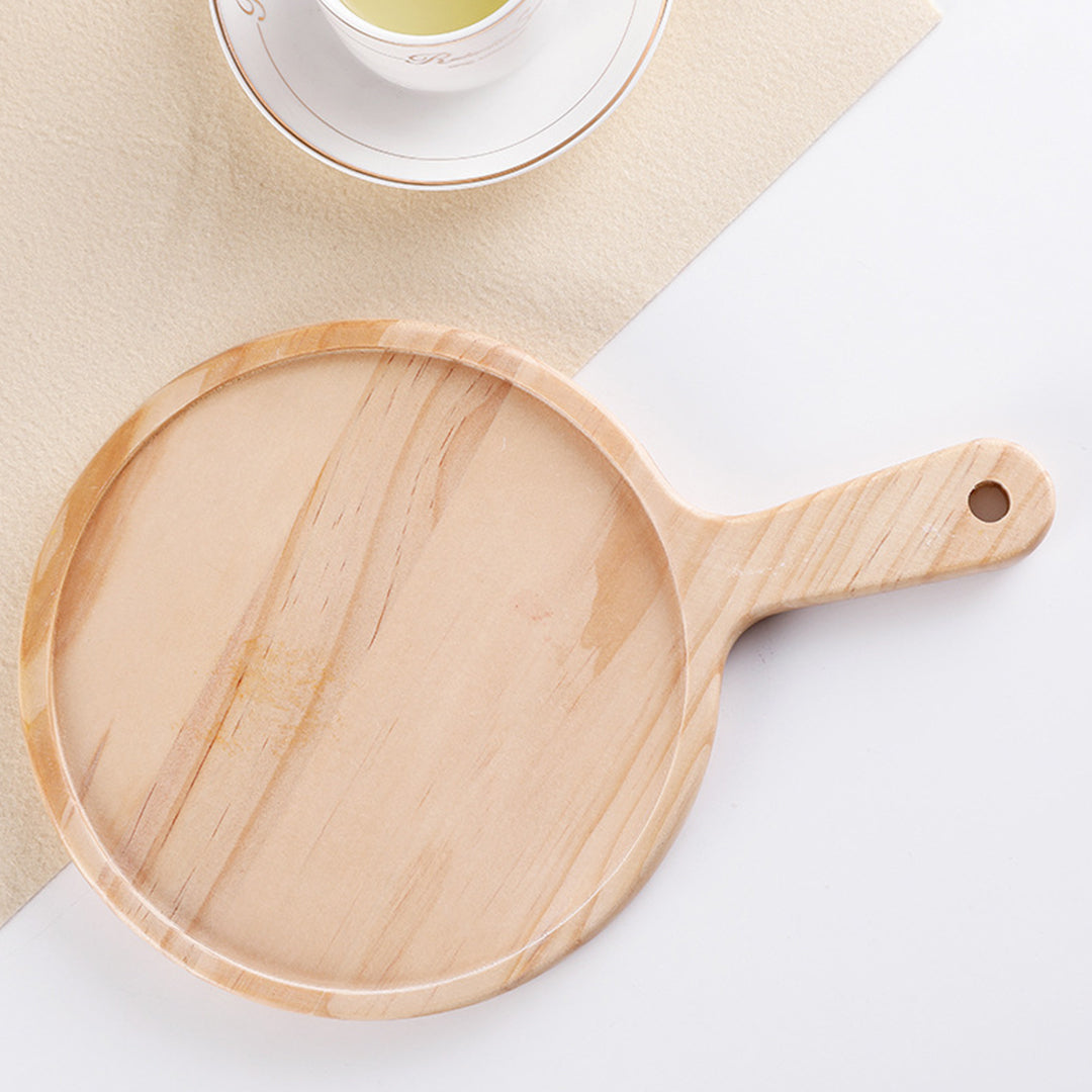 SOGA 8 inch Round Premium Wooden Pine Food Serving Tray Charcuterie Board Paddle Home Decor • LUZ-WodB108