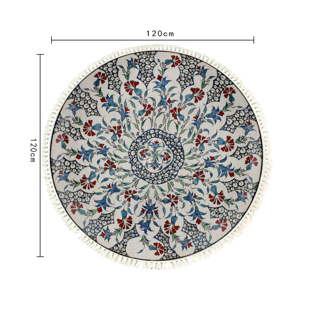SOGA 120cm Mandala Round Area Thick Anti-slip Doormat, Home Decor • LUZ-CarpetXLS11