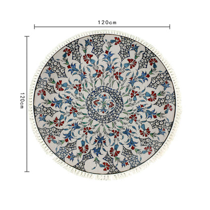 SOGA 120cm Mandala Round Area Thick Anti-slip Doormat, Home Decor • LUZ-CarpetXLS11