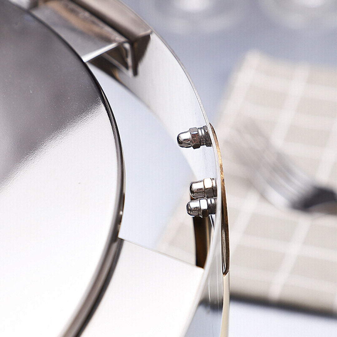 SOGA 4X 6.5L Stainless Steel Round Soup Tureen Bowl Station Roll Top Buffet Chafing Dish Catering Chafer Food Warmer Server • LUZ-ChafingDishV7A1X4