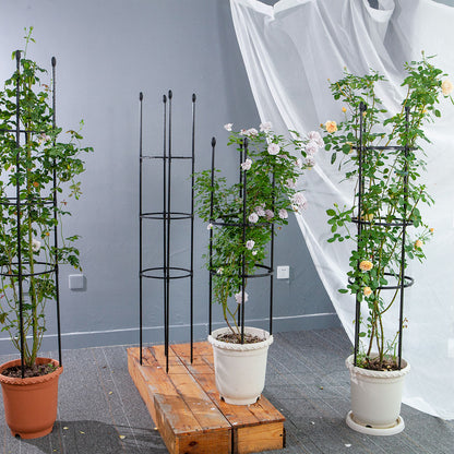 SOGA 2X 133cm 4-Bar Plant Frame Stand Trellis Vegetable Flower Herbs Outdoor Vine Support Garden Rack with Rings • LUZ-PlantTube133X2
