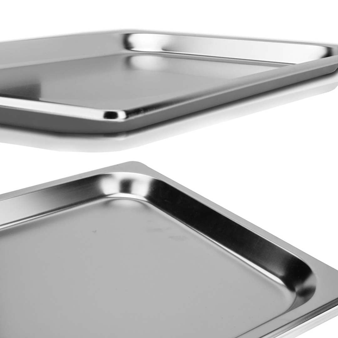 SOGA Gastronorm GN Pan Full Size 1/1 GN Pan 6.5cm Deep Stainless Steel Tray With Lid • LUZ-GP5403wLidX1