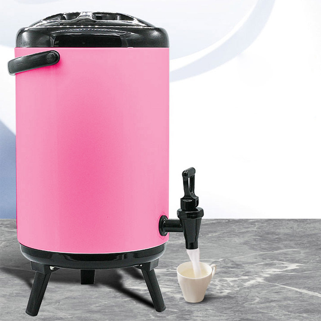 SOGA 18L Stainless Steel Insulated Milk Tea Barrel Hot and Cold Beverage Dispenser Container with Faucet Pink • LUZ-VICDispenser18LPNK
