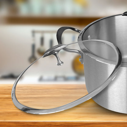SOGA 2X Stainless Steel 30cm Casserole With Lid Induction Cookware • LUZ-CasseroleSS422730CMX2