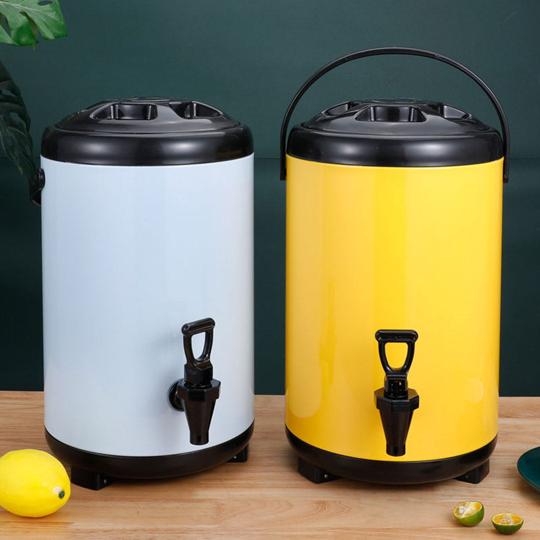 SOGA 8X 8L Stainless Steel Insulated Milk Tea Barrel Hot and Cold Beverage Dispenser Container with Faucet Yellow • LUZ-VICDispenser8LYELX8