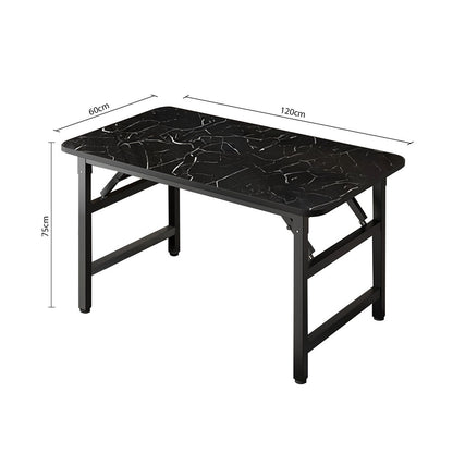 SOGA 2X 120x60x75cm Black Foldable Computer Study Table Easy Assembly Desk No Chair • LUZ-ComTableF2X2