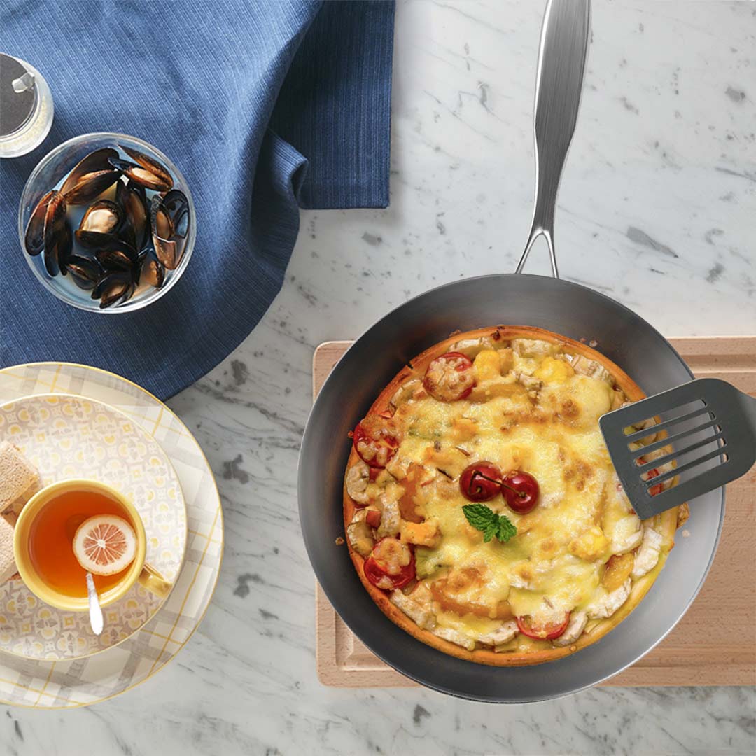 SOGA Stainless Steel Fry Pan 32cm Frying Pan Top Grade Induction Cooking FryPan • LUZ-FryPanSS286632CM