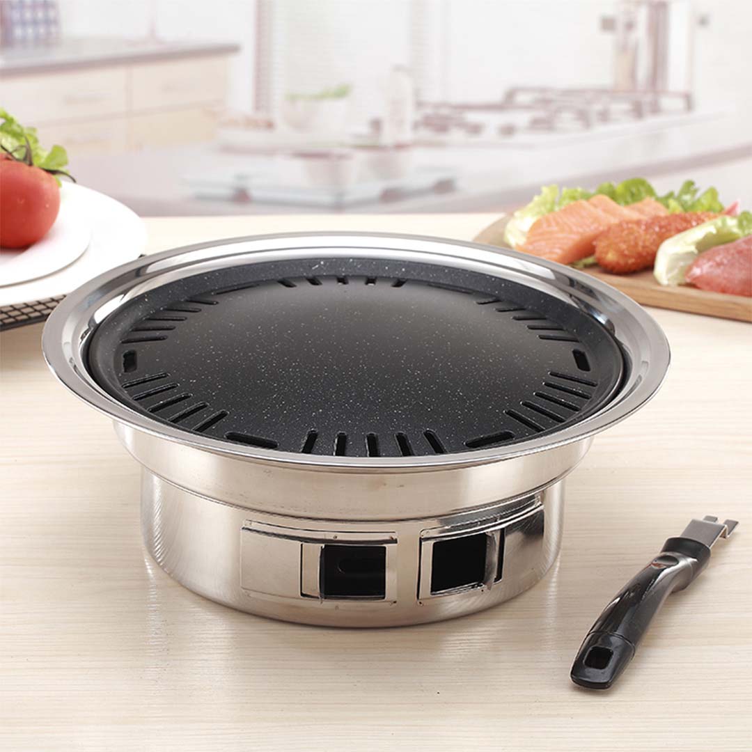 SOGA BBQ Grill Stainless Steel Portable Smokeless Charcoal Grill Home Outdoor Camping • LUZ-KoreanCharcoalBBQRound