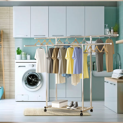 SOGA 200cm Stainless Steel Floor-Standing Clothes Rack - Durable and Space-Saving Laundry Organizer • LUZ-BSXG2529