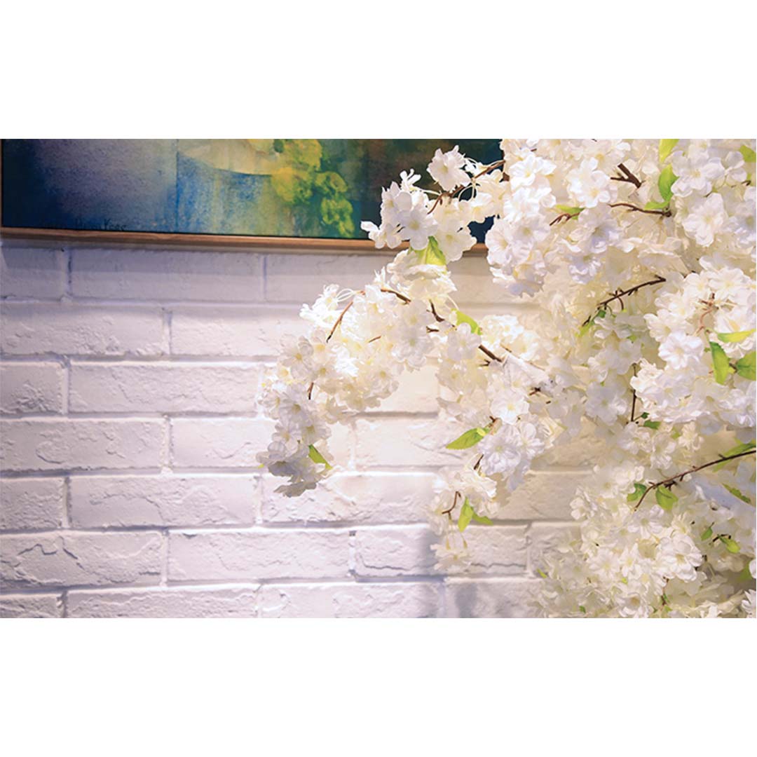 SOGA 10X Artificial Silk Flower Fake Cherry Blossom Bouquet Table Decor White • LUZ-AFlowerCherry10White