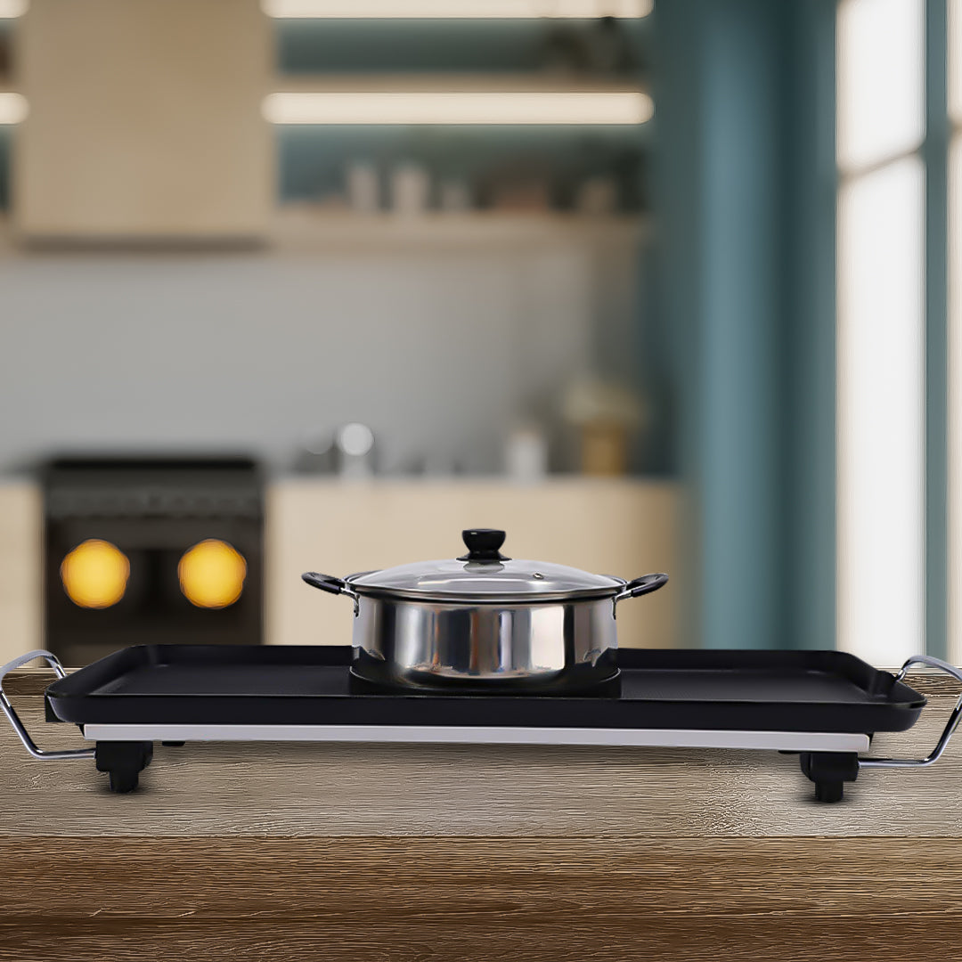 SOGA 2X Electric Steamboat Asian Hot Pot Soup Maker Fondue Teppanyaki Hotpot Grill • LUZ-KoreanBBQPlate68CMWithPotX2