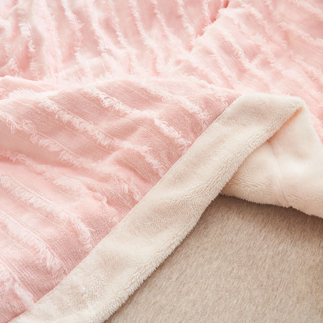SOGA Throw Blanket Warm Cozy Double Sided Thick Flannel Coverlet Fleece Bed Sofa Comforter Pink • LUZ-Blanket309