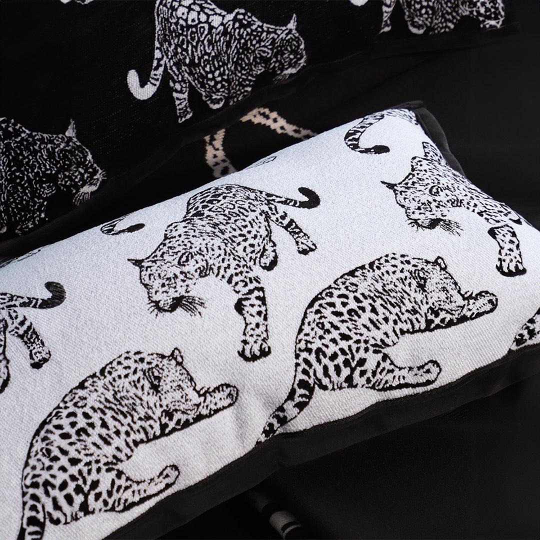 SOGA 30cm Throw Pillow White & Black Leopard Light Luxury Lumbar Decorative Cushion for Living Room LUZ-FrenchCushion296