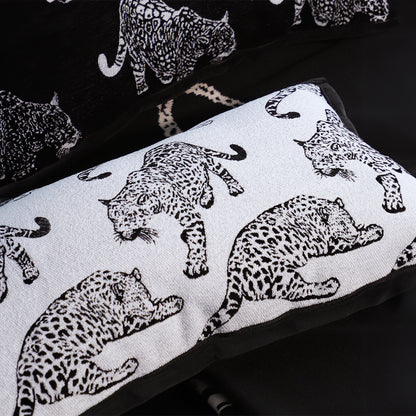 SOGA 30cm Throw Pillow White & Black Leopard Light Luxury Lumbar Decorative Cushion for Living Room LUZ-FrenchCushion296