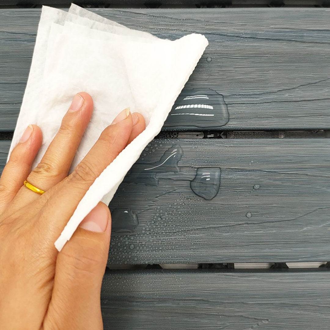 SOGA 11 pcs Dark Grey DIY Wooden Composite Decking Tiles Garden Outdoor Backyard Flooring Home Decor • LUZ-Deck5031