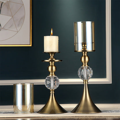 SOGA 43cm Glass Candle Holder Candle Stand Glass/Metal • LUZ-CandleStickBLarge