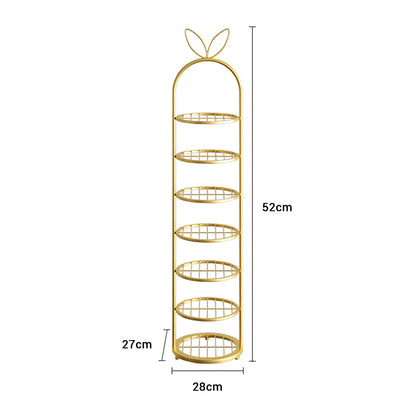 SOGA 2X 7 Tier Bunny Ears Shape  Gold Plated Metal Shoe Organizer Space Saving Portable Footwear Storage Shelf • LUZ-FPotXJ0991X2