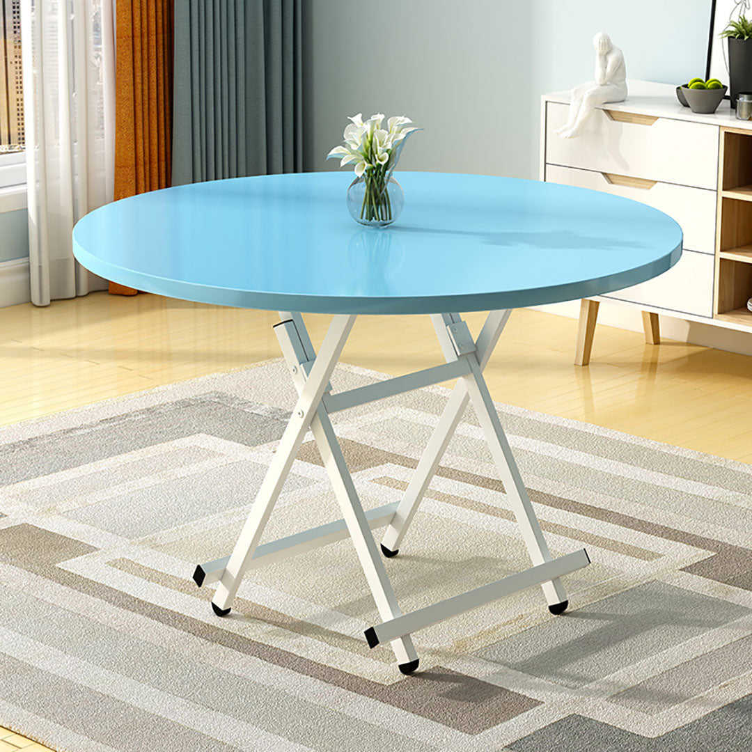 SOGA Blue Dining Table Portable Round Surface Space Saving Folding Desk Home Decor • LUZ-TableRD724