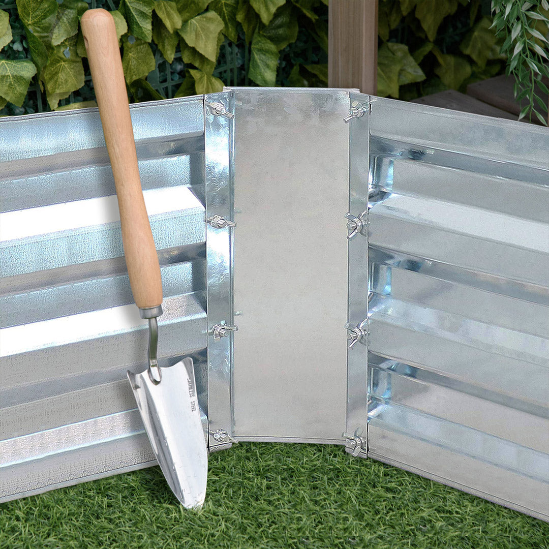 SOGA 60cm Square Galvanised Raised Garden Bed Vegetable Herb Flower Outdoor Planter Box • LUZ-MetalBSil515