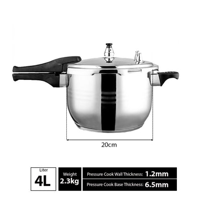 2X 4L Commercial Grade Stainless Steel Pressure Cooker • LUZ-StainlessSteelPressureCooker4LX2