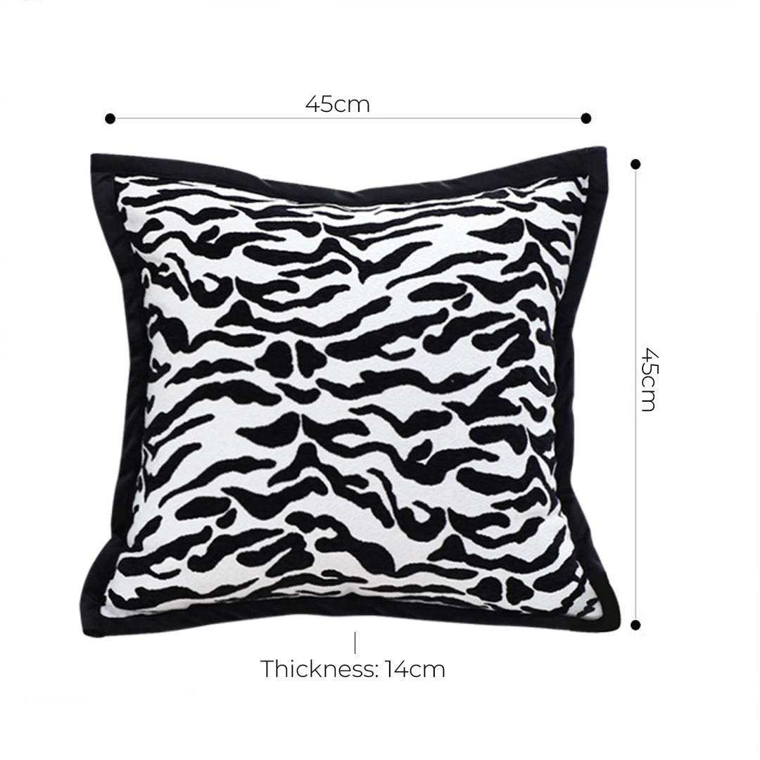 SOGA 45cm Black and White Luxury Cushion Light Mottled Texture Decorative Square Pillow Living Room LUZ-FrenchCushion288