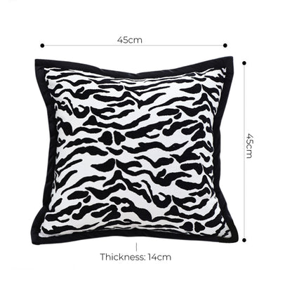 SOGA 45cm Black and White Luxury Cushion Light Mottled Texture Decorative Square Pillow Living Room LUZ-FrenchCushion288