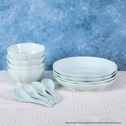 SOGA Light Blue Japanese Style Ceramic Dinnerware Crockery Soup Bowl Plate Server Kitchen Home Decor Set of 6 • LUZ-BowlG432