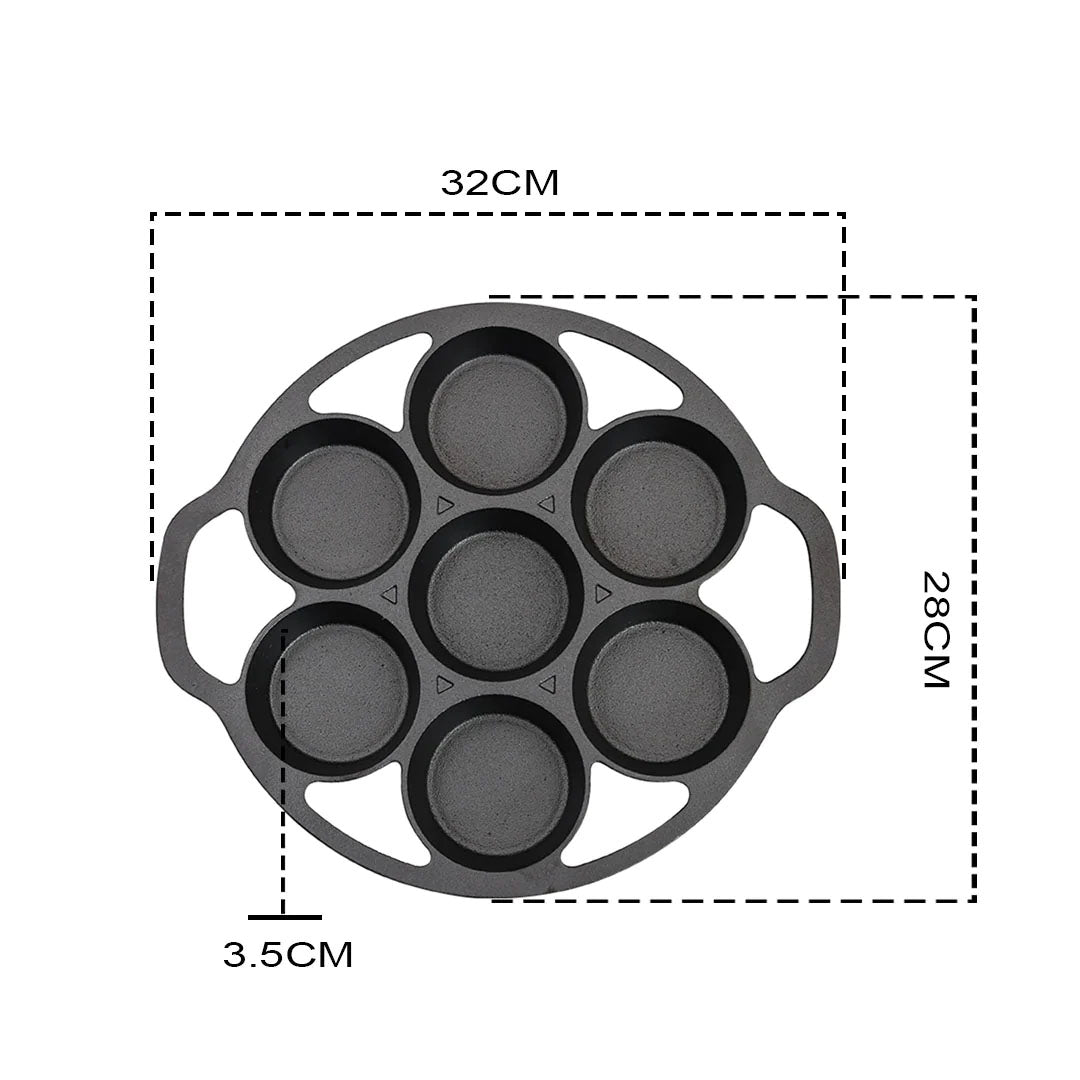 SOGA 32cm Cast Iron Takoyaki Fry Pan Octopus Balls Maker 7 Hole Cavities Grill Mold • LUZ-ZPai014