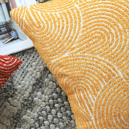 SOGA 50cm Mustard Yellow Throw Pillow Geometric Indoor and Outdoor Corded for Home Decor • LUZ-FrenchCushion321