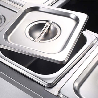 SOGA 2X Stainless Steel 4 X 1/2 GN Pan Electric Bain-Marie Food Warmer with Lid • LUZ-FoodWarmer742X2