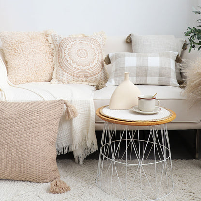 SOGA 2X 50CM Beige Pillow Plush Sofa Cushion, Soft Fabric, Modern Couch Velvet, Decorative Throw Pillow • LUZ-FrenchCushion201X2