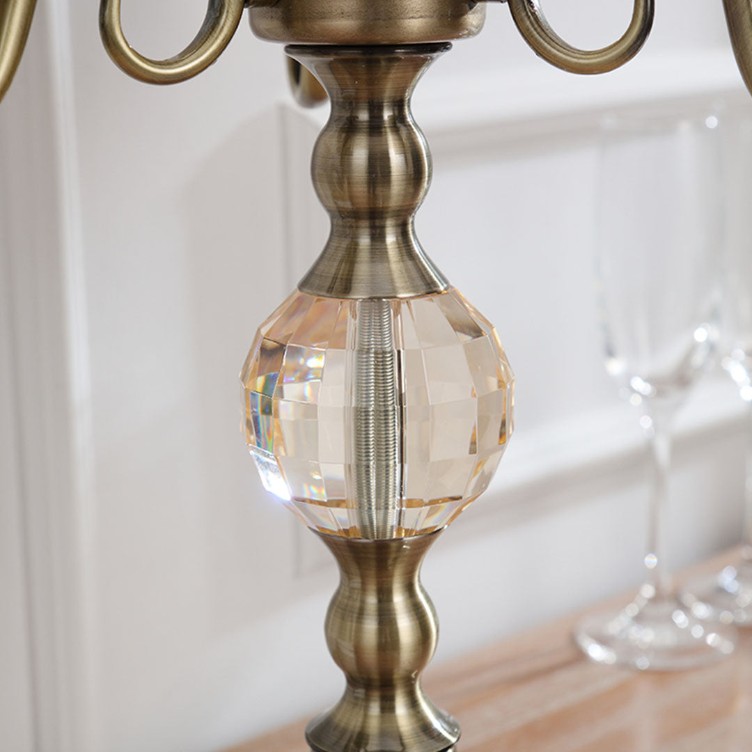 SOGA 58cm 4-Slots Glass Candlestick Candle Holder Stand Pillar Glass/Iron Metal • LUZ-CandleStick3695