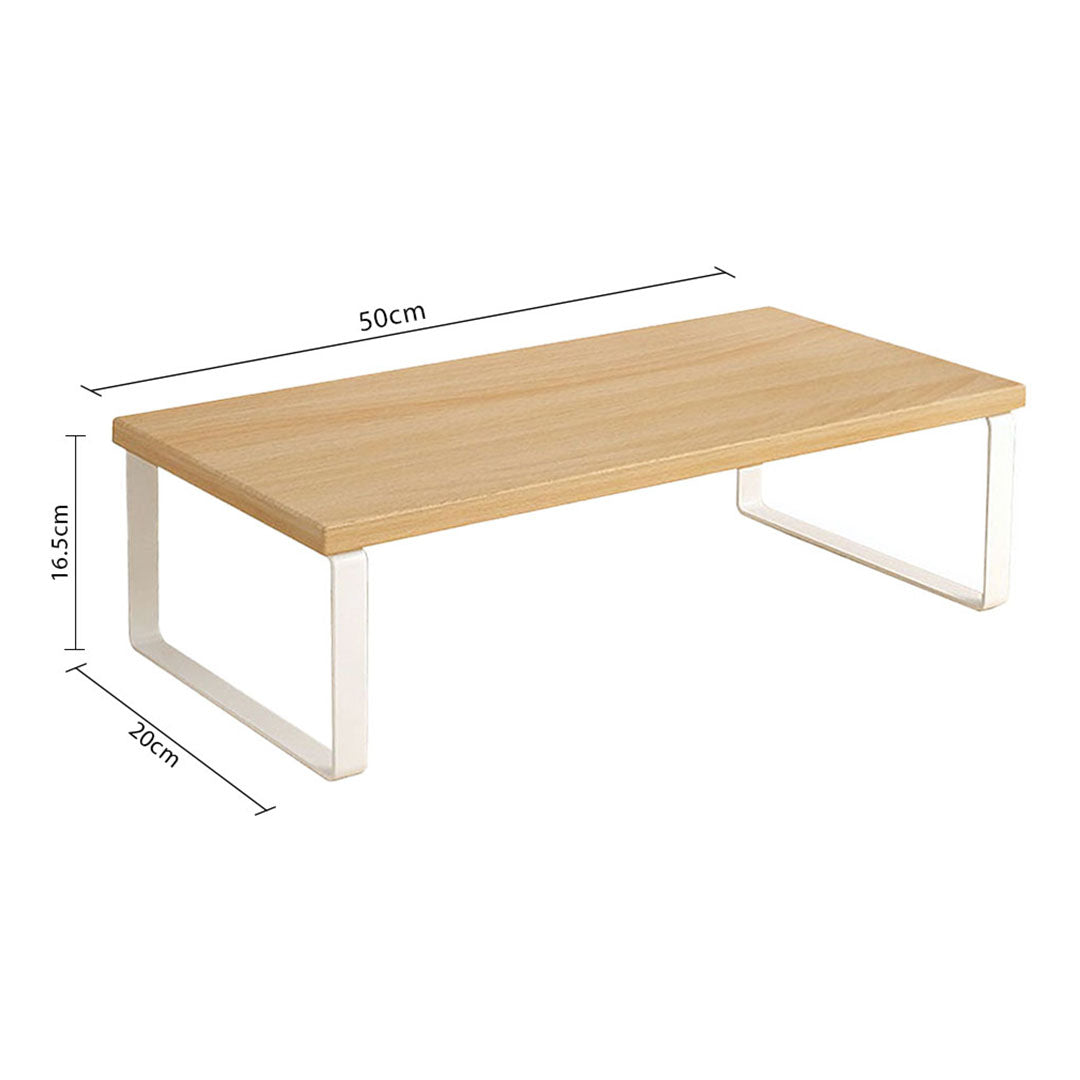 SOGA 50cm Wood Computer Monitor Elevated Stand Desktop Support Station Rack • LUZ-Level006