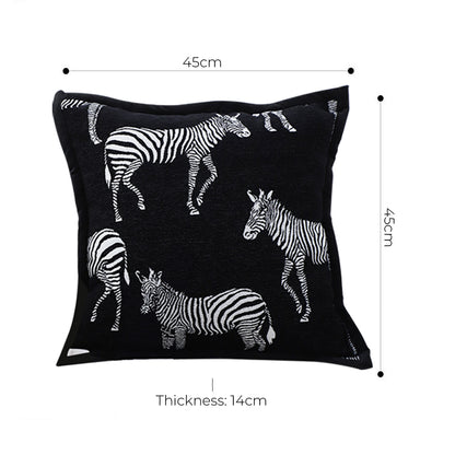 SOGA 45cm Black Light Luxury Zebra Cushion Decorative Square Pillow Living Room Home Decor LUZ-FrenchCushion290